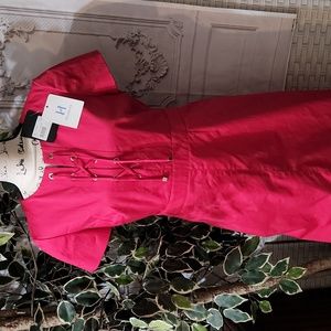 Paule Ka Paris Tie Front Shift Dress With Pockets NWT 42